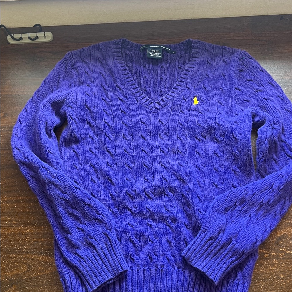 Ralph Lauren V-Neck Sweater in Rich Purple